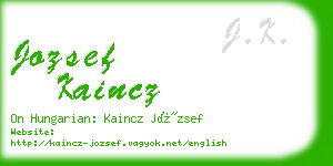 jozsef kaincz business card